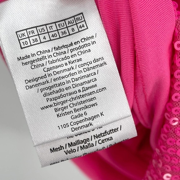 ROTATE BIRGER CHRISTENSEN Sequined Turtleneck Barbie Pink Mini Dress Size 4 NWT - Picture 11 of 11